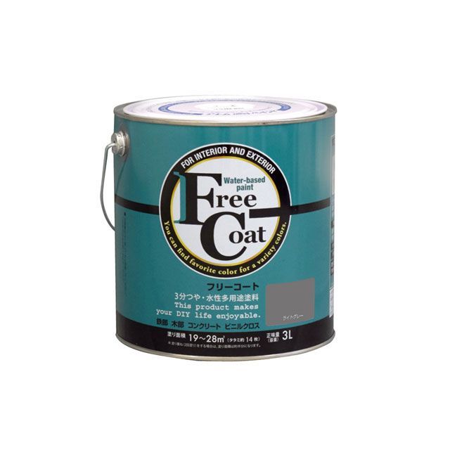 アトムハウスペイント フリーコート3Lライトグレー ATOM HOUSE PAINT