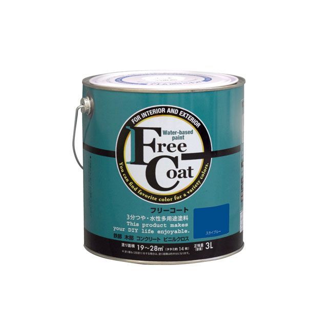 アトムハウスペイント フリーコート3Lスカイブルー ATOM HOUSE PAINT