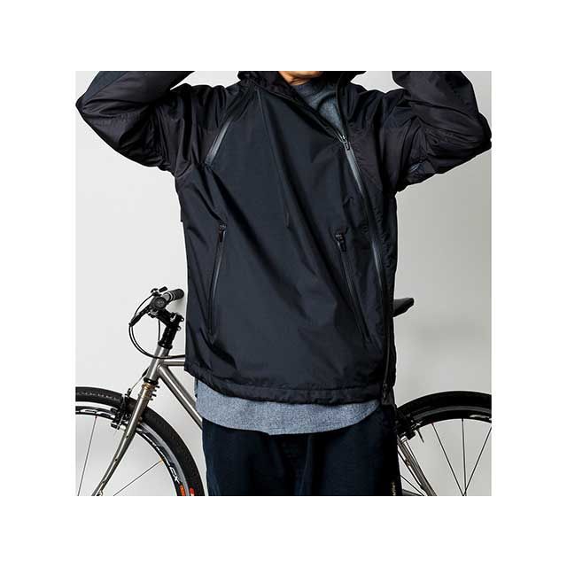 【narifuri】自転車　プルブレーカー　ナイロン　止水ジップ ナリフリ（自転車） プルブレーカー（001 ブラック） サイズ S