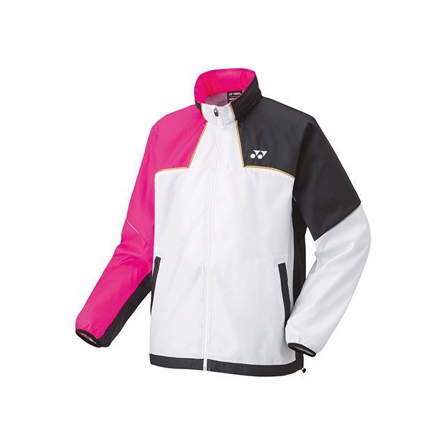 ヨネックス 70095 ユニ裏地付ウィンドウォーマーシャツ（ホワイト/ピンク） サイズ O YONEX
