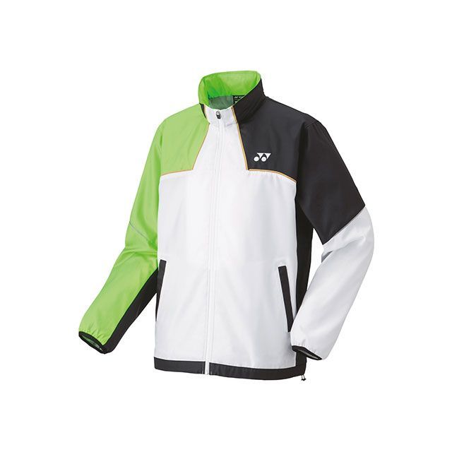 ヨネックス 70095 ユニ裏地付ウィンドウォーマーシャツ（ホワイト/グリーン） サイズ M YONEX