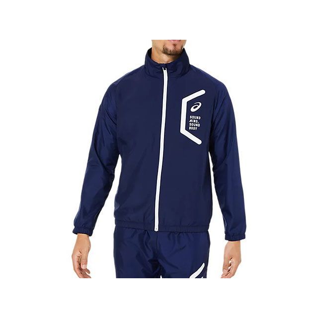 アシックス 2031E061 TEAM HEX WINDBREAKER JKT（ピーコート） サイズ M ASICS