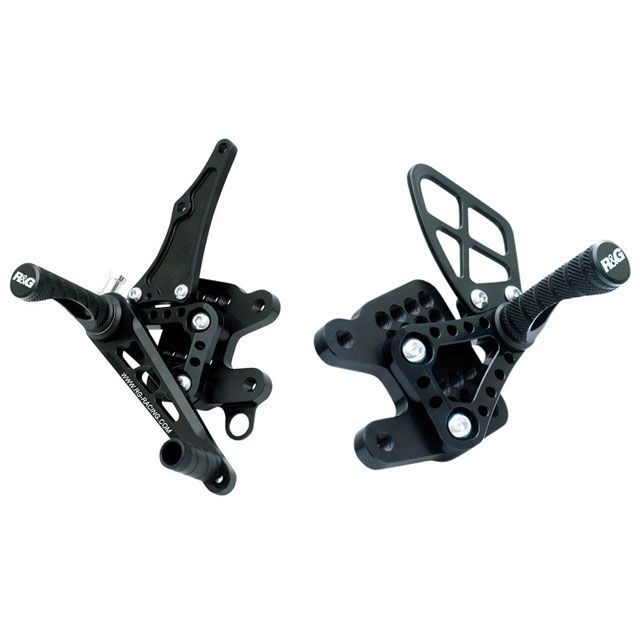 アールアンドジー RSV4/FACTORY 可変レーシングステップキット（ブラック） 正チェンジ/逆チェンジ R&G バイクの通販は
