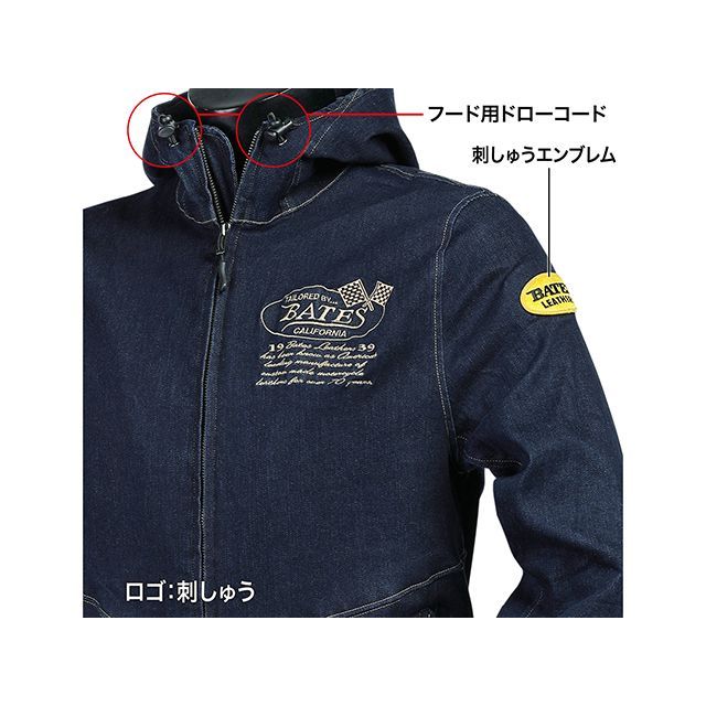 ベイツ 2024春夏モデル SA-D2416P ストレッチデニムパーカー（ブラック） サイズ L BATES_2