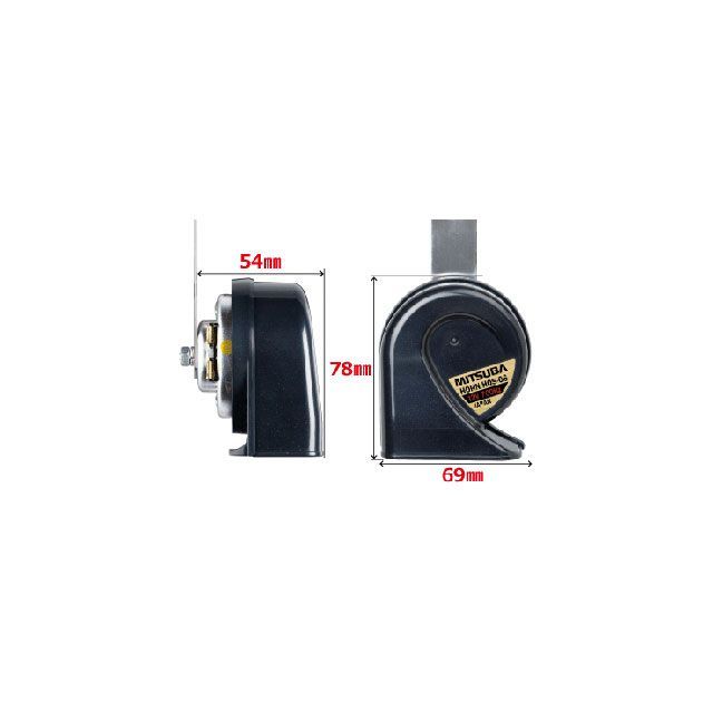 MITSUBA ミツバサンコーワ 超音700HZ ホーン HOS-06B | MITSUBA(ミツバサンコーワ)超音700HZ ホーン クラクション 車 高音域 保安基準適合品 ステー角度変更可 日本製  HOS-06B | ホーン | 車＆バイク