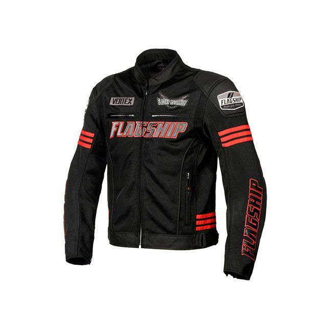 フラッグシップ 2024春夏モデル FJ-S214 イクシードメッシュジャケット（ブラック＆レッド） サイズ 3L FLAGSHIP バイクの通販は 20,442円