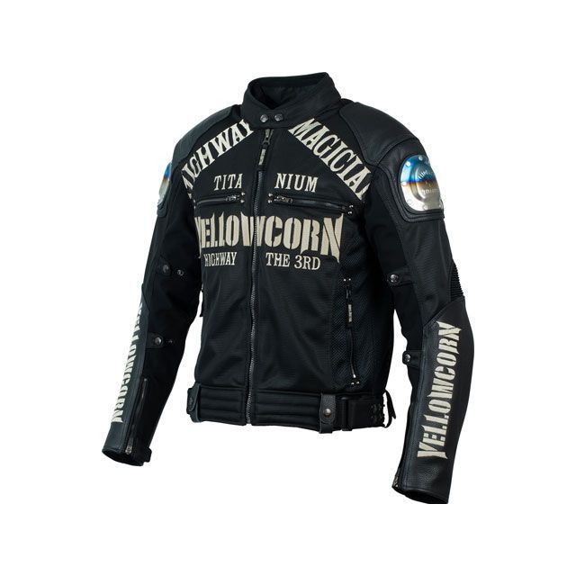 イエローコーンメッシュジャケットチタニュウム付 ブラックXLサイズ