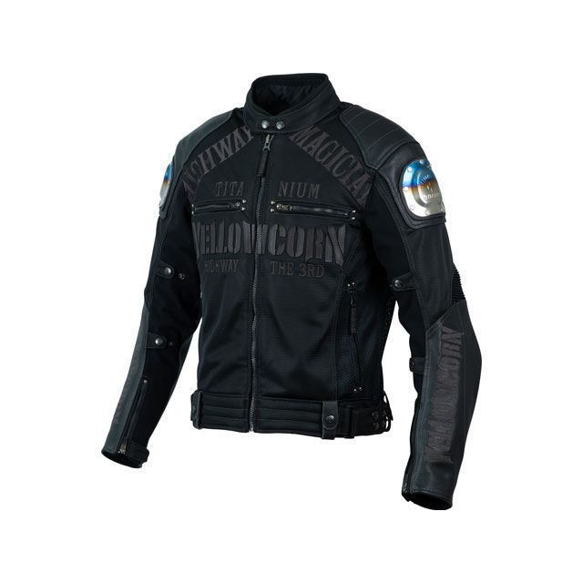 イエローコーン 2024春夏モデル YB-4109 チタニウムメッシュジャケット（ブラック/ガンメタ） サイズ L YeLLOW CORN バイクの通販は