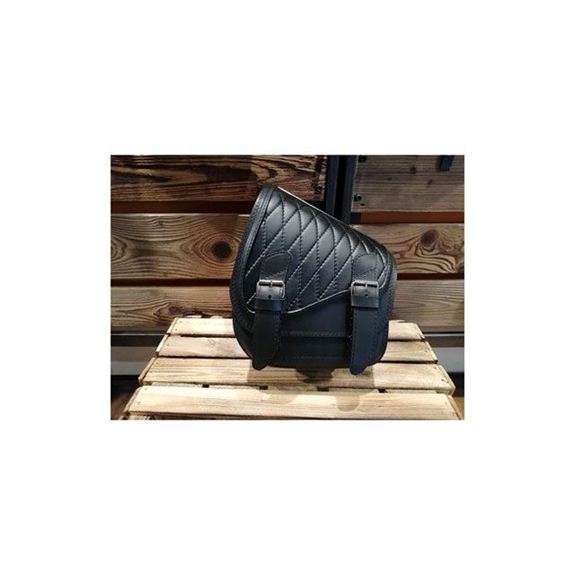 部品屋K&W Lucky Custom Leather製 サドルバッグ タイプ1（ブラック×ブラック） K&W