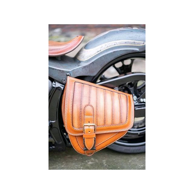 部品屋K&W Lucky Custom Leather製 サドルバッグ タイプ2（ブラウン×ブラウン） K&W