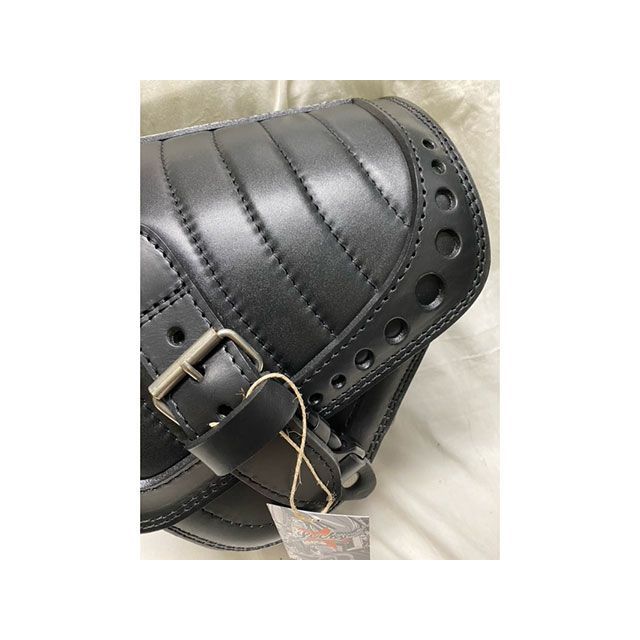 バッグ 部品屋K&W Lucky Custom Leather製 サドルバッグ タイプ1（ブラック