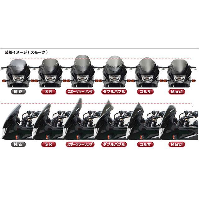 【かかページ】 ゼログラビティ ZX-6R スクリーン ダブルバブル（ダークスモーク