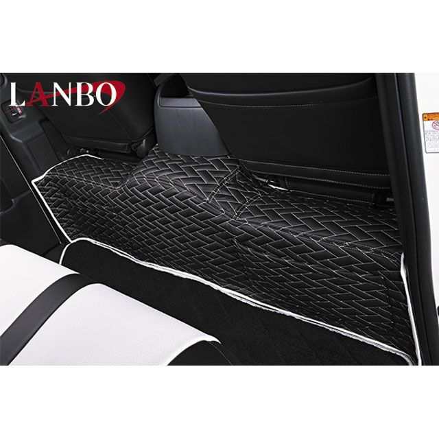 LANBO セカンドデッキカバー Type LUXE 200ハイエース ワイド（ブラック×ホワイト×シルバーステッチ） LANBO 車 自動車の通販は
