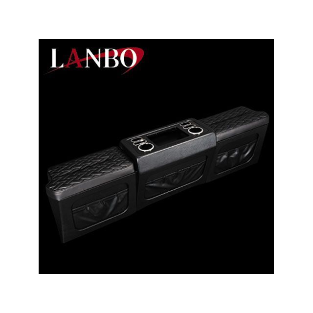 LANBO セカンドキャビネット Type LUXE 200ハイエース ワイド（ブラック×ブラックステッチ） LANBO