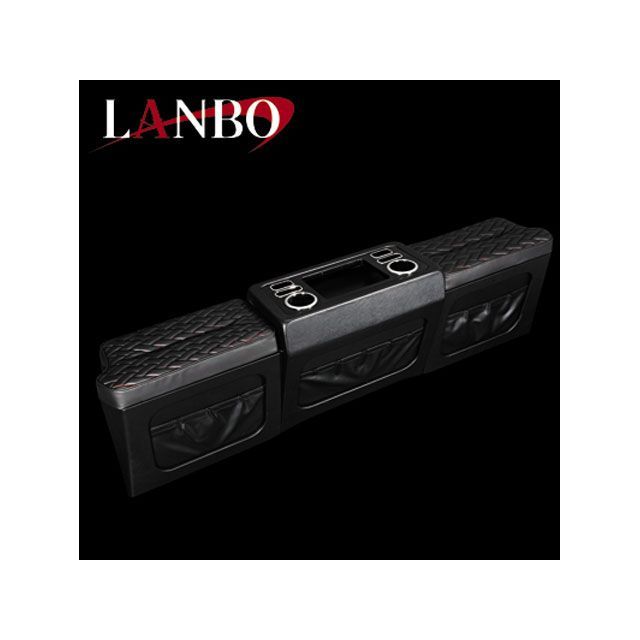LANBO セカンドキャビネット Type LUXE 200ハイエース ワイド（ブラック×レッドステッチ） LANBO