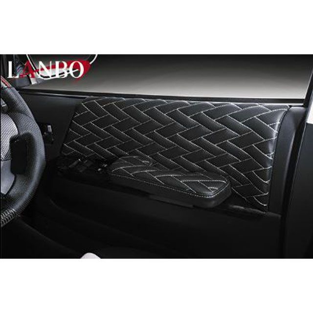 LANBO ドアアームレスト Type LUXE 200ハイエース 1-4型(ブラック×シルバーステッチ) LANBO
