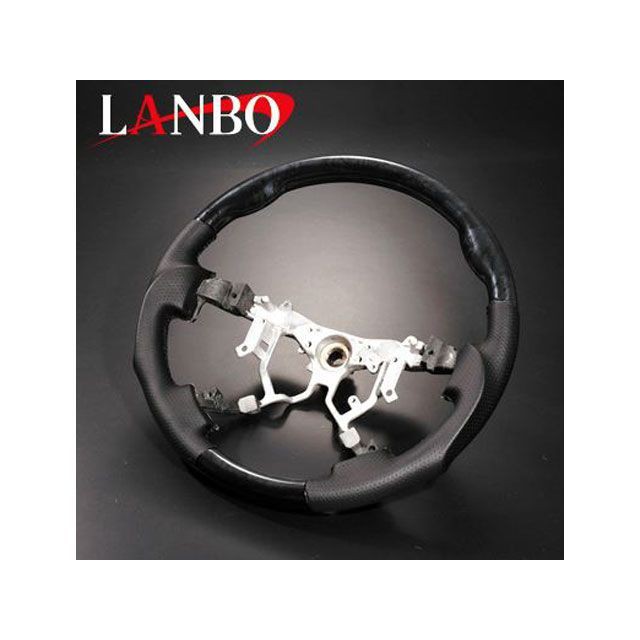 LANBO ステアリング ガングリップ 200ハイエース 4型（黒木目） LANBO 車 自動車の通販は
