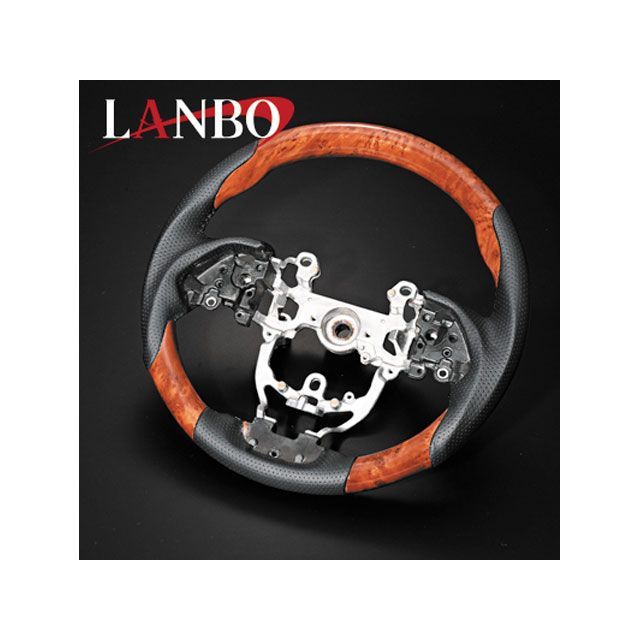 LANBO オリジナルコンビステアリング プリウス ZVW50/51/55（茶木目） LANBO 車 自動車の通販は 29,092円