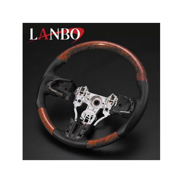 LANBO オリジナルステアリング ガングリップ タント LA600/610（茶木目調） LANBO