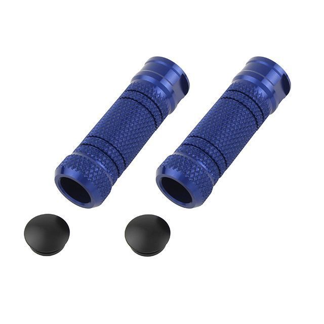 ポッシュフェイス 汎用 アルミ削り出しステップバーローレット/ストレートM8タップ タイプ（ブルー） POSH Faith