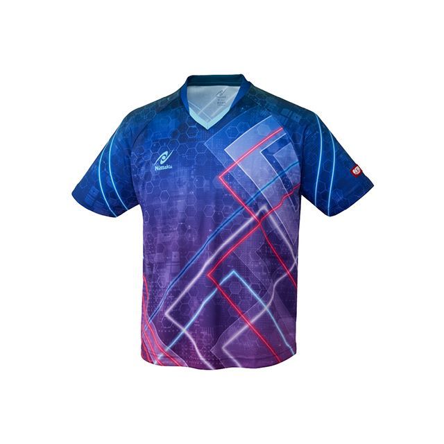 日本卓球 ブライトネオン シャツ（ネイビー） サイズ S Nittaku