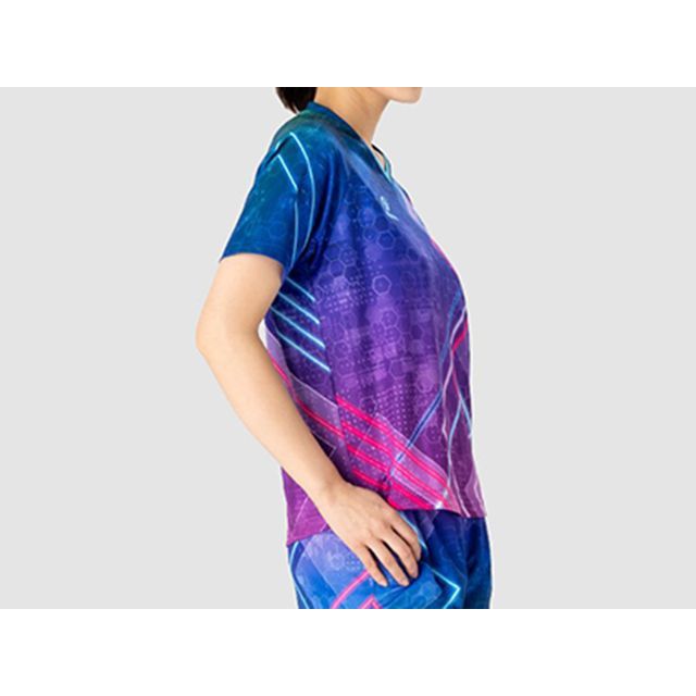 日本卓球 ブライトネオン シャツ（ネイビー） サイズ XO Nittakuの通販