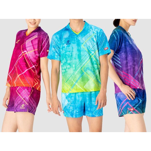 日本卓球 ブライトネオン シャツ（ネイビー） サイズ XO Nittakuの通販