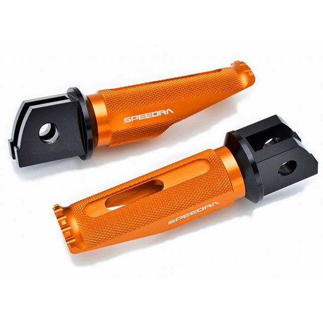 SPEEDRA X350 アルミ削り出しステップ レーシングタイプ ライダー側 カラー オレンジ SPEEDRA