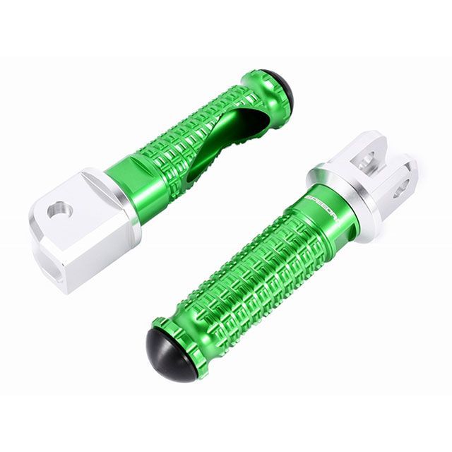 SPEEDRA YZF-R6 アルミ削り出しステップ スタンダードタイプ ライダー側 取付部 シルバー ステップバー グリーン SPEEDRA バイクの通販は