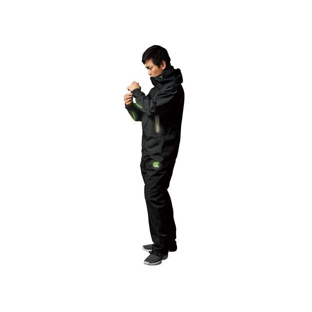 [Makku] レインウェア スムーズレインスーツ ブラック LL