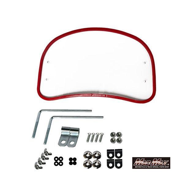 マッドマックス 汎用 マッドマックス製 汎用 風防ミドルサイズ（クリア/レッド） MADMAX バイクの通販は 5,094円