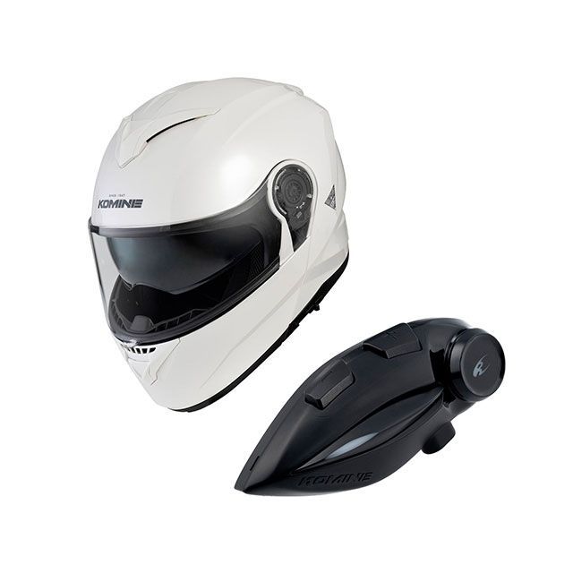 コミネ KK-902モーターサイクルインターカム＋HK-171システムヘルメット（パールホワイト） サイズ L KOMINE