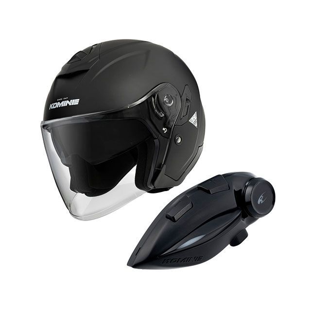 コミネ KK-902モーターサイクルインターカム＋HK-172 FL コンポジェットFRPジェットヘルメット（マットブラック） サイズ M KOMI…