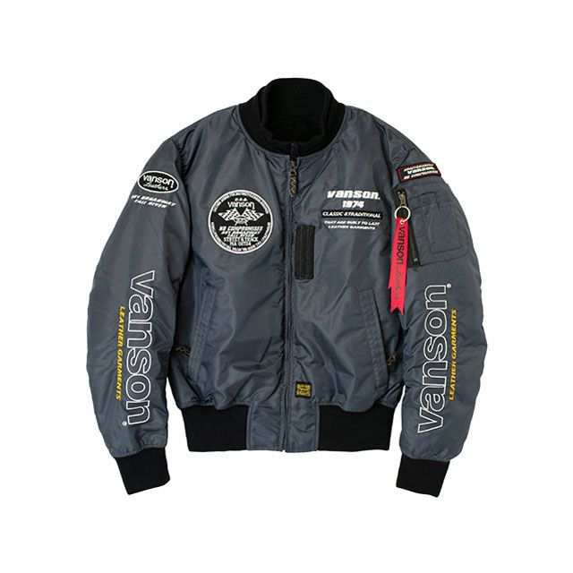 バンソン 2024-2025秋冬モデル TVS2407W MA-1 JACKET（グレー/ホワイト） サイズ 3XL VANSON バイク