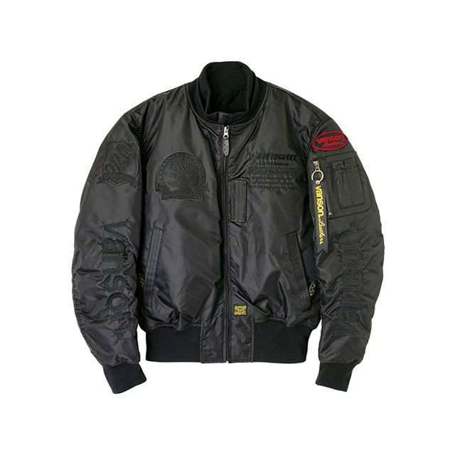 バンソン 2024-2025秋冬モデル TVS2408W MA-1 JACKET（ブラック/ブラック） サイズ XL VANSON バイク