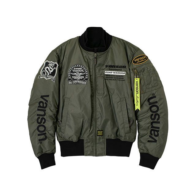 バンソン 2024-2025秋冬モデル TVS2408W MA-1 JACKET（カーキ/ブラック） サイズ M VANSON バイクの通販は
