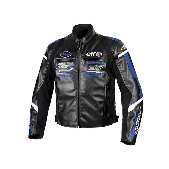 エルフ ライディングウェア 2024-2025秋冬モデル EJ-W120 エヴォルツィオーネPUレザージャケット（ブルー） サイズ LL elf r…の通販は