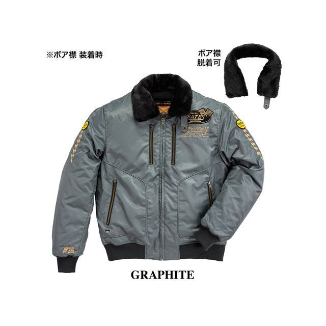 バイク用 秋冬 YB4305 ウインタージャケット ブラック/アイボリー/LL