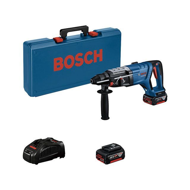 ボッシュ GBH18V-28DC SDS-MAXシャンク 18Vコードレスハンマードリル 5.0Ahバッテリー×2個・充電器・キャリングケース付 B…