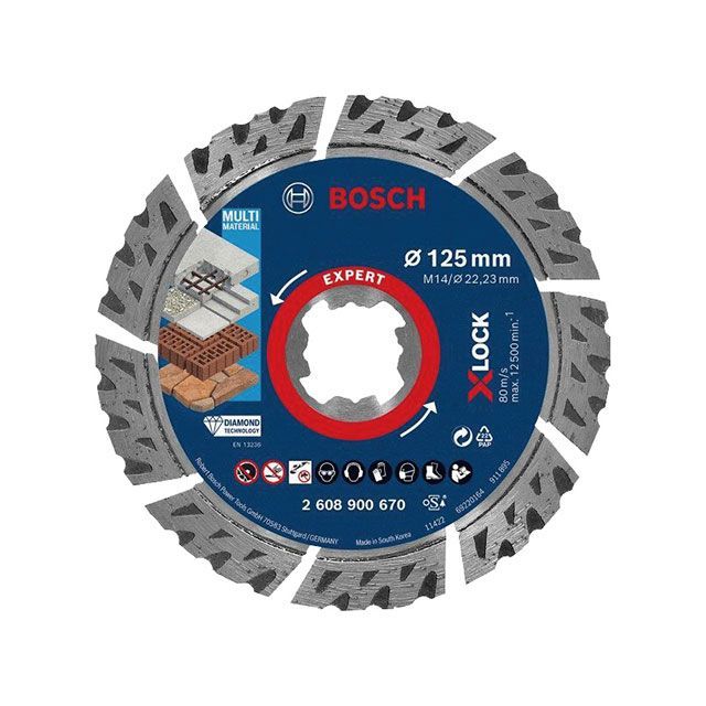 ボッシュ 2608900670 EXPERT MultiMaterial X-LOCK ダイヤモンドカッティングディスク125Φ 切りはなす幅1.4粍 …