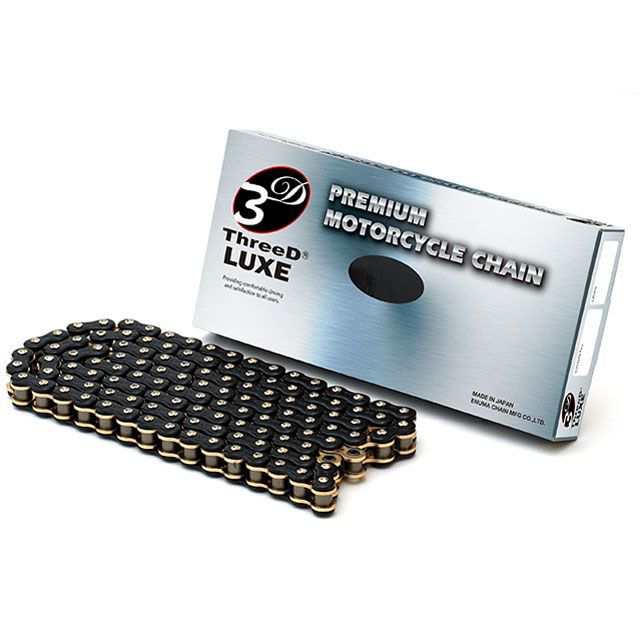 江沼チェーン 汎用 ThreeD LUXE シールチェーン 520L/3D MLJ（ブラック＆ゴールド） リンク数 148L EKチェーン バイクの通販は