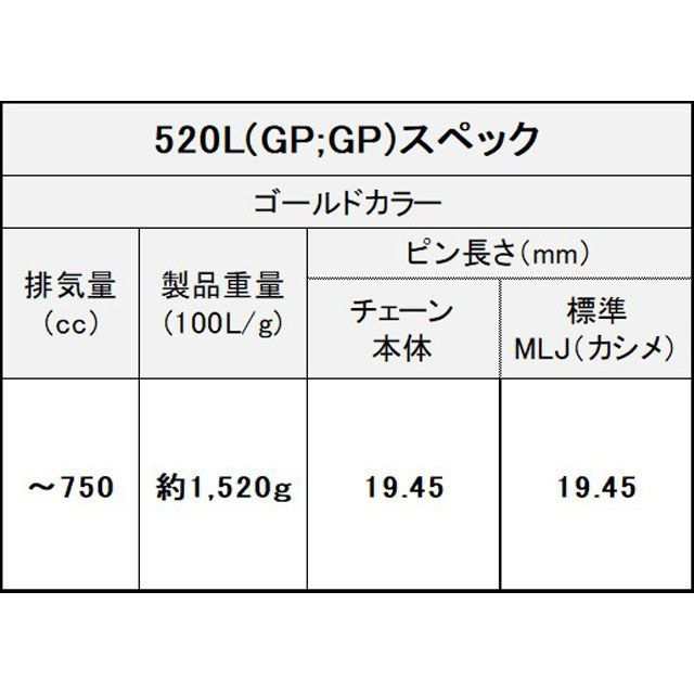 江沼チェーン 汎用 ThreeD LUXE シールチェーン 520L/3D MLJ（ゴールド） リンク数 116L EKチェーン バイクの通販は