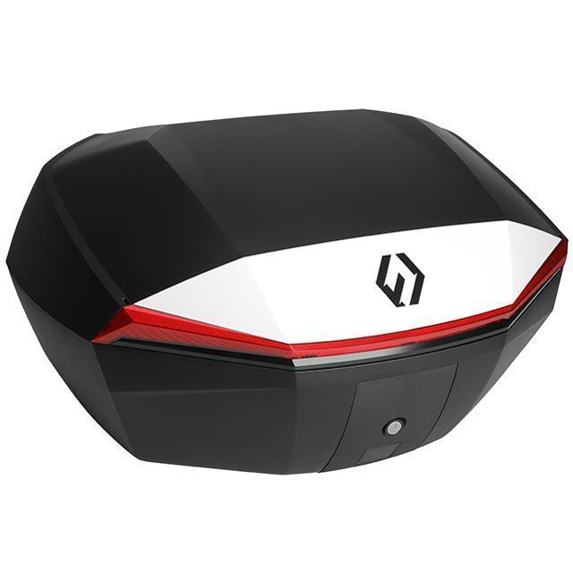 フルヒトロス リアボックス 48L SHIELD TOP CASE Lサイズ ベーシックバージョン トップケース バイク用（ホワイト/レッド） FU…