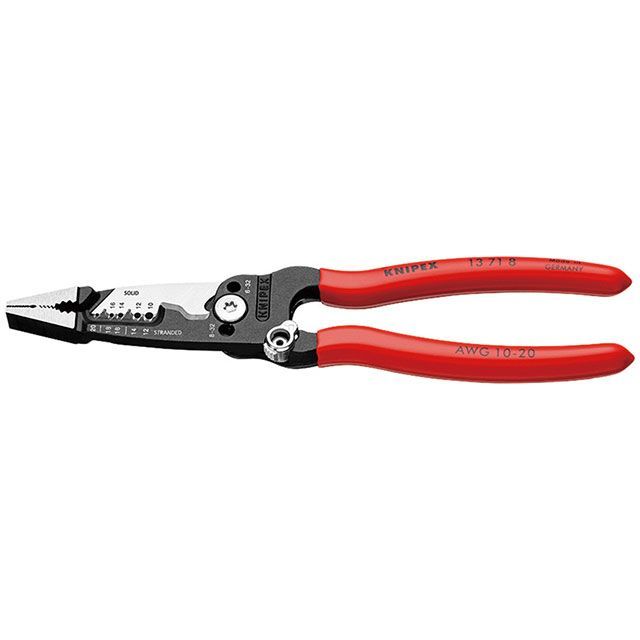 クニペックス 1371-8 電気技師用多機能ペンチ プラスチックコートハンドル KNIPEX