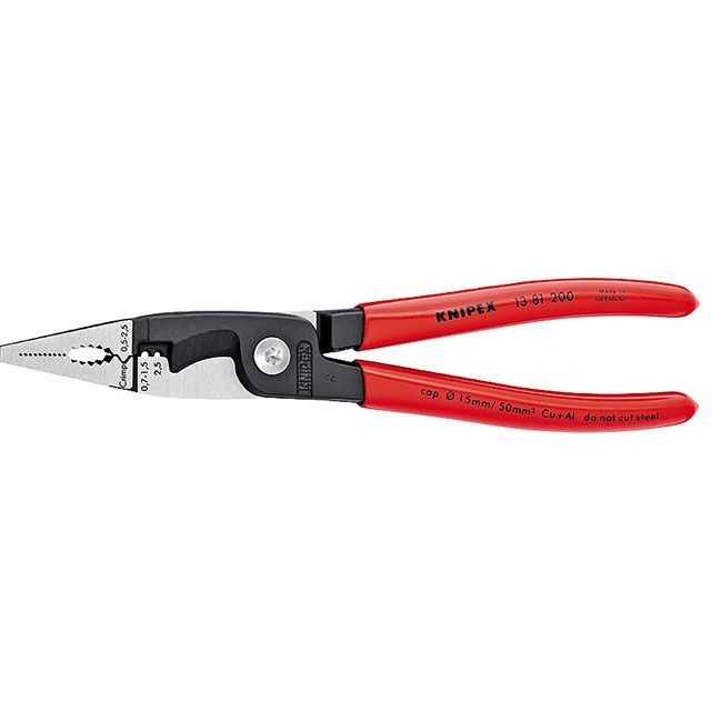 クニペックス 13 81 200 エレクトロプライヤー 200mm プラスティックコーティングハンドル KNIPEX