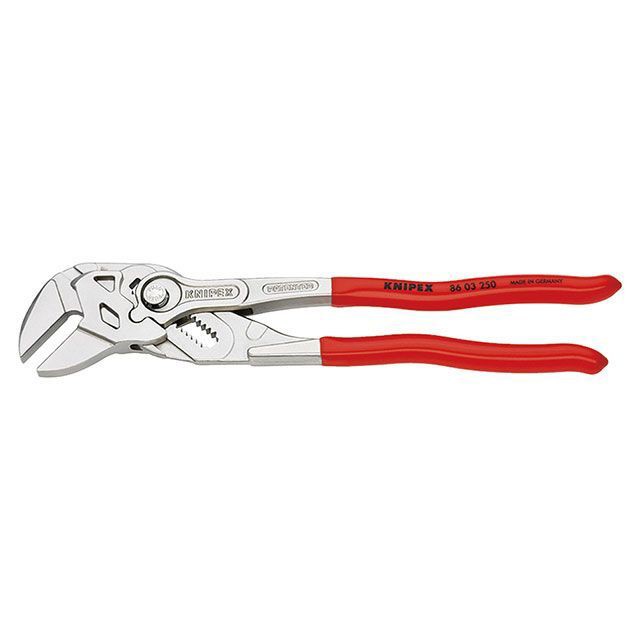 クニペックス 86 03 250 プライヤーレンチ 125mm プラスティックコーティングハンドル クロムメッキ KNIPEX バイク 車 自動車 …