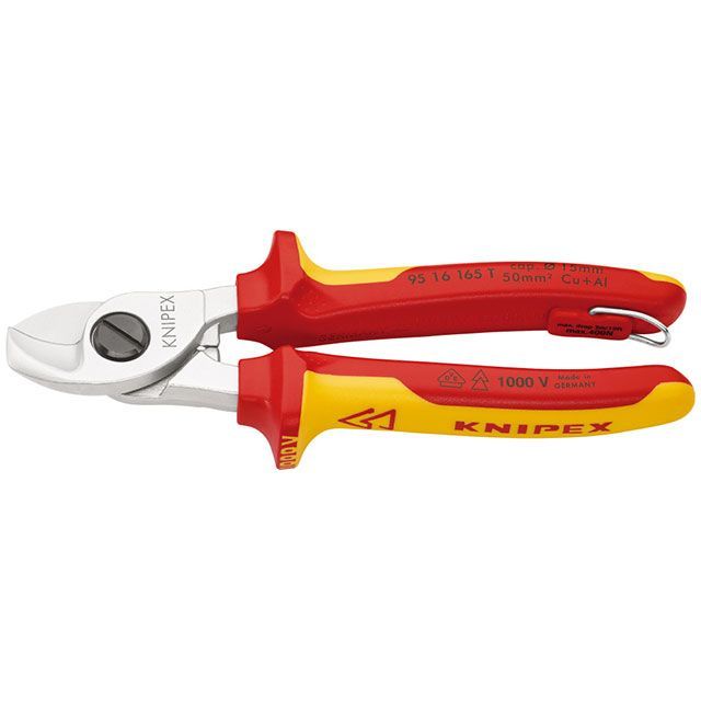 クニペックス 95 16 165 T 1000V 絶縁ケーブルカッター 165mm 落下防止付 KNIPEX 12,127円