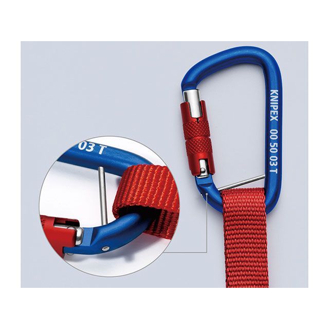 クニペックス 005013TBK カラビナ付キアダプターストラップ 耐荷重6KG サイズ186X85X27mm KNIPEX_3