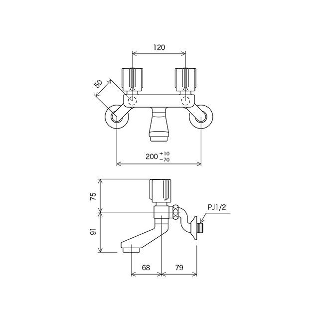 ケーブイケー KM2GN3N 2ハンドル混合栓 KVK 日用品