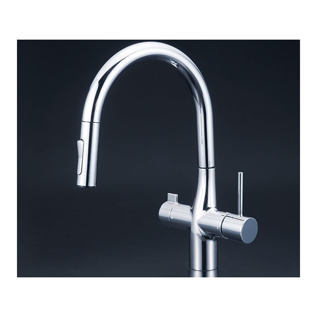 ケーブイケー KM6081SCEC浄水器付シングルシャワー混合栓 KVK